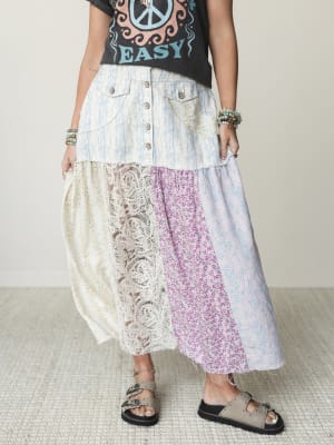 Color Hues Maxi Skirt - Blue Multi S / Blue Multi