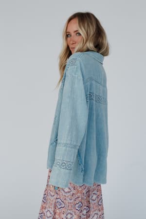 one-in-a-million-button-down-top-blue/Blue