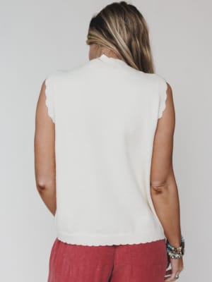 The Nest Lovely Florals Knit Vest - Cream M / Cream