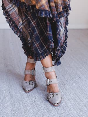 Dustbuckle Triple Belt Heels: undefined