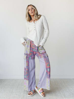 Desert Collage Pants - Moonbeam S / Moonbeam