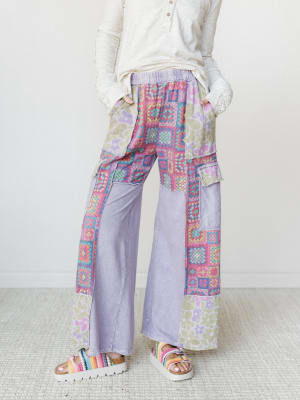 Desert Collage Pants - Moonbeam S / Moonbeam