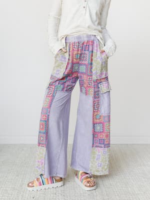 Desert Collage Pants - Moonbeam S / Moonbeam