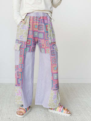 Desert Collage Pants - Moonbeam S / Moonbeam