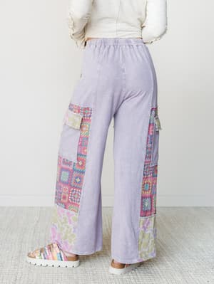 Desert Collage Pants - Moonbeam S / Moonbeam