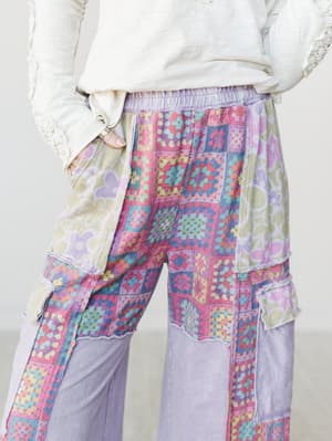 Desert Collage Pants - Moonbeam S / Moonbeam