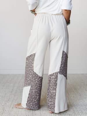 Printed Spirit Wide Leg Pants - Natural S / Natural