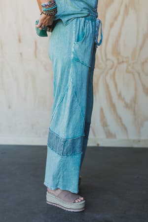 skybound-soul-denim-patched-pants-cyan/Blue