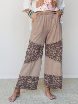 Milana Leopard Print Wide Leg Pants: undefined