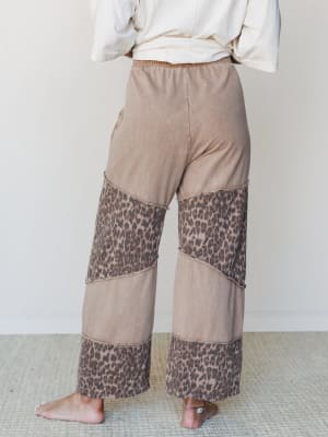 Milana Leopard Print Wide Leg Pants - Latte S / Latte