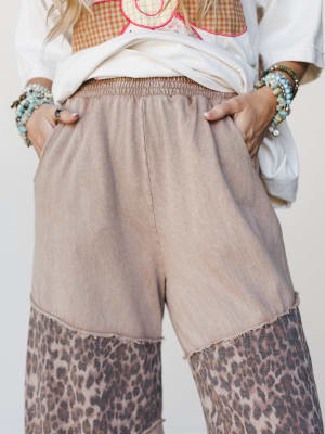 Milana Leopard Print Wide Leg Pants - Latte S / Latte