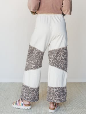 Milana Leopard Print Wide Leg Pants - Natural L / Natural