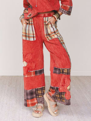 Wild Iris Patchwork Pants: undefined