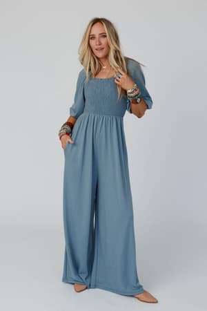 nick-of-time-smocked-jumpsuit-gunmetal/Gunmetal