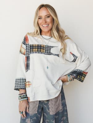 Wild Iris Patchwork Top - Natural L / Natural