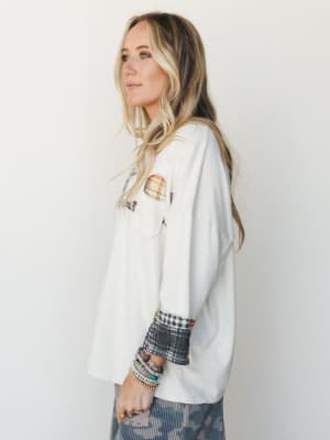 Wild Iris Patchwork Top - Natural L / Natural