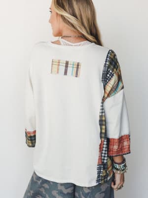 Wild Iris Patchwork Top - Natural L / Natural