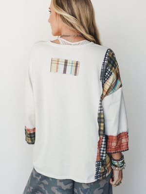Wild Iris Patchwork Top - Natural L / Natural
