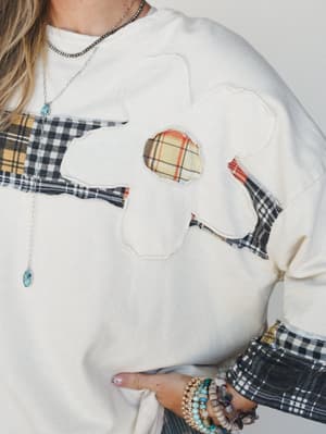 Wild Iris Patchwork Top - Natural L / Natural