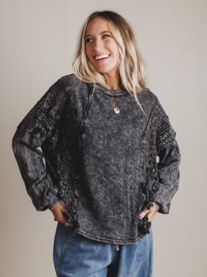 Cheetah Saloon Oversized Long Sleeve Top: undefined