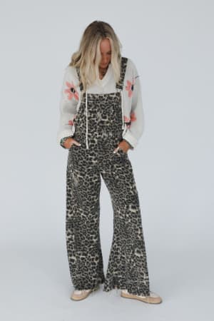 milly-distressed-hem-wide-leg-overall-animal-multi/Brown Leopard