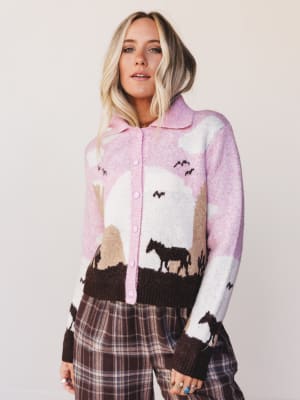 Blush Canyon Cardigan Sweater: undefined