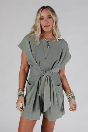 Tied To Perfection Romper: undefined