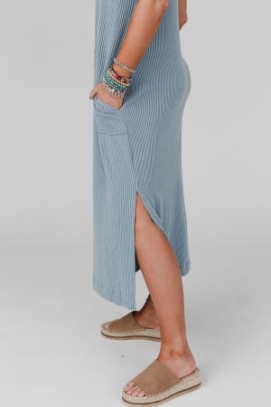 easy-days-maxi-slit-tee-dress-slate/Slate