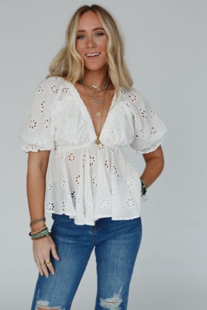 let-love-embroidered-top-white/White