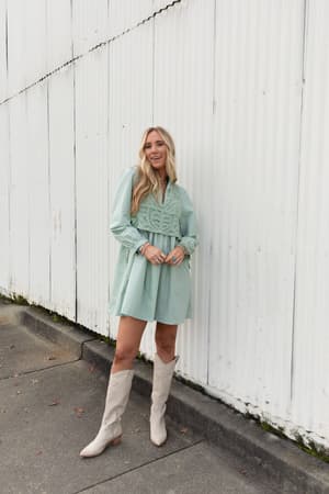 sweet-edge-crochet-vest-tunic-dress-sage/Sage