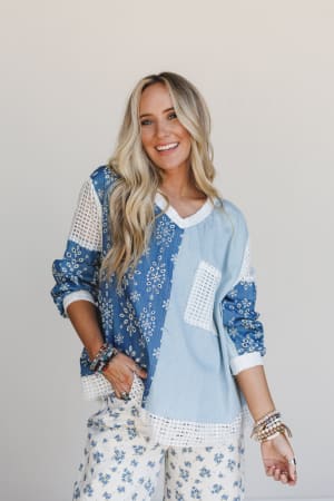 Jess Color Block Top: undefined