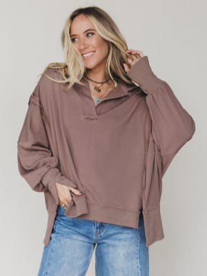 Candace Oversized Collar Sweatshirt: undefined