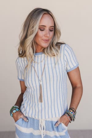 Salt Kissed Striped Top: undefined