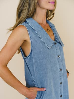 Just the Thing Dress - Denim L / Denim