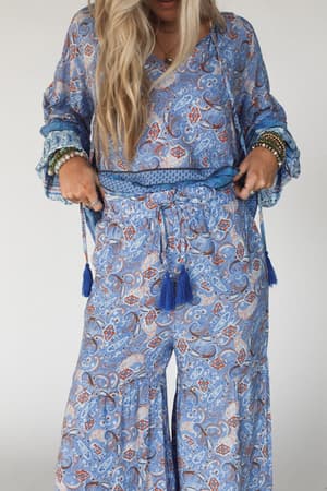 the-nest-lani-wide-leg-pants-blue-border-print/Blue Multi