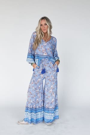the-nest-lani-wide-leg-pants-blue-border-print/Blue Multi