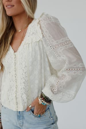 So Enchanted Lace Top: undefined