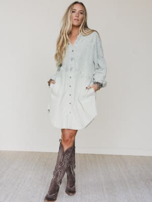 All You Do Tie Dye Corduroy Tunic Dress: undefined