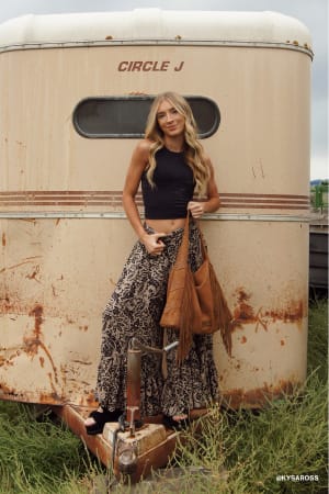 Paisley Dream Ruffled Pants: undefined