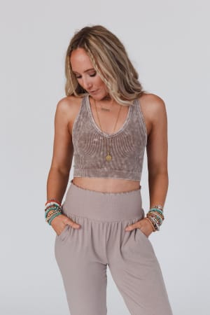 Love Ya Ribbed V Neck Bralette: undefined