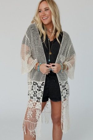 Mix It Up Crochet Kimono: undefined