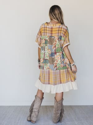 Golden Gaze Dress - Mustard XL / Mustard