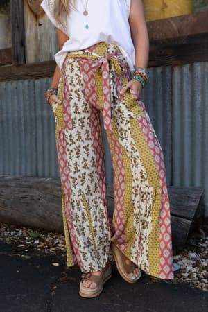 secret-admirer-printed-pants-patchwork-multi/Patchwork Multi
