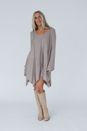 golden-hour-long-bell-sleeve-tunic-dress-latte/Latte