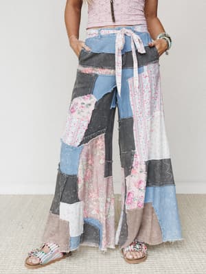 Peony Patchwork Pants: undefined