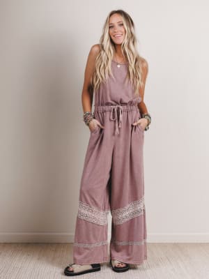 country-sunshine-crochet-wide-leg-jumpsuit-red-bean/Red Bean