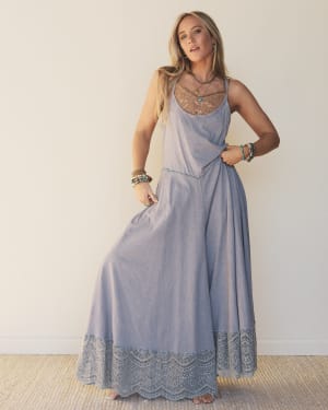 Free Bird Feeling Wide Leg Jumpsuit: undefined
