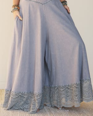 Free Bird Feeling Wide Leg Jumpsuit - Dolphin XL / Dolphin