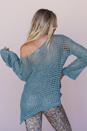oceania-crochet-top-teal/Green
