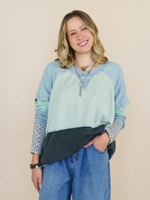 Garden Poems Long Sleeve Top - Seafoam XL / Seafoam